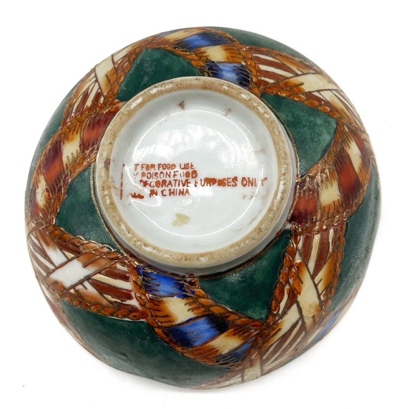 Decorative Catch All Bowl Trinket Art Dish Eclectic Colorful - Picture 3 of 4